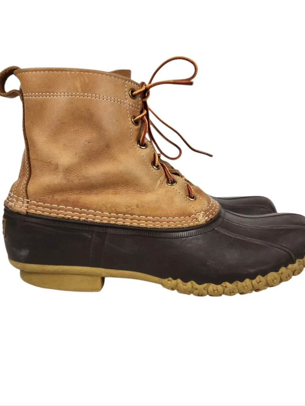 L.L. Bean Bean Boots Leather Rubber Duck Boots Made In Maine Mens Size 12 Narrow